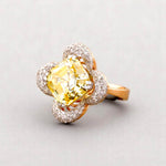Load image into Gallery viewer, Citrine Diamond Ring In 14kt Solid Gold, Cocktail Ring With Natural Diamonds, Ready To Ship, Women's Day Gift