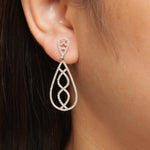 Load image into Gallery viewer, Dangle Diamond Earrings In 14k Solid Gold, Teardrop Chandelier Earrings With Natural Diamonds, Ready To Ship, Women's Day Gift