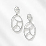 Load image into Gallery viewer, Geometric Oval Natural Diamond Drop Earrings: 14k Solid Gold, HRD Certification, Ready To Ship