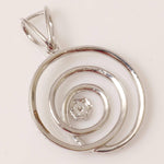 Load image into Gallery viewer, Spiral Diamond Pendant, 14k Solid Gold, Natural Diamond, Flower Swirl Pendant, Stackable Pendant, Minimalist Layering Necklace, Gift for Her