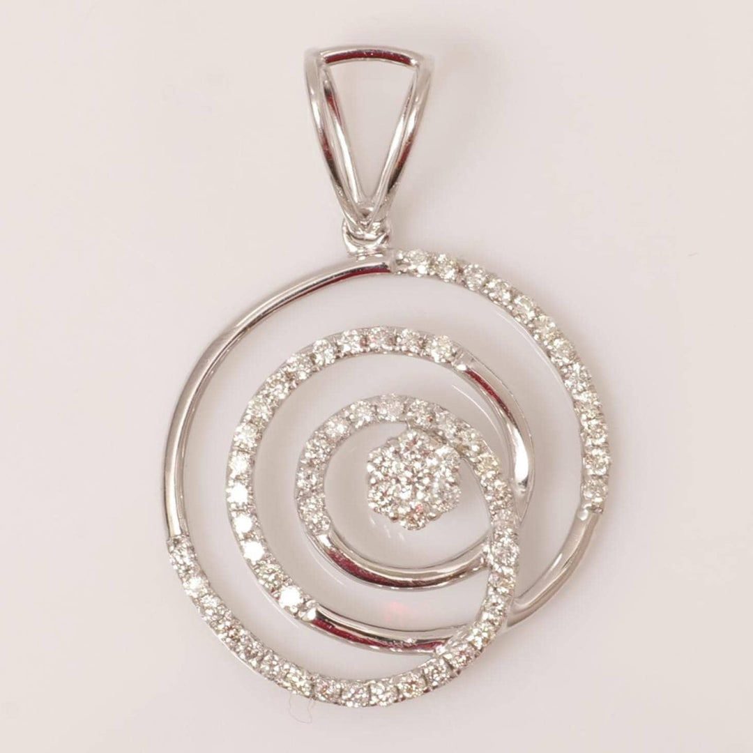 Spiral Diamond Pendant, 14k Solid Gold, Natural Diamond, Flower Swirl Pendant, Stackable Pendant, Minimalist Layering Necklace, Gift for Her