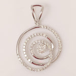 Load image into Gallery viewer, Spiral Natural Diamond Pendant: 14k Solid Gold Swirl Stackable Necklace, IGI Certified, Ready To Ship