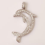 Load image into Gallery viewer, Dolphin Natural Diamond Pendant: 14k Solid Gold Ocean Layering Necklace, IGI Certified, Ready To Ship