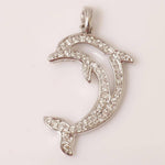 Load image into Gallery viewer, Dolphin Natural Diamond Pendant: 14k Solid Gold Ocean Layering Necklace, IGI Certified, Ready To Ship