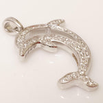 Load image into Gallery viewer, Dolphin Diamond Pendant, 14k Solid Gold, Natural Diamonds, Ocean Layering Necklace, Animal Statement Jewelry, Gift for Her