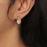 Load image into Gallery viewer, Floral Natural Diamond Studs: 14k Solid Gold Leaf Swirl Statement Earrings, IGI Certified, Ready To Ship