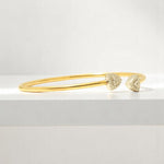 Load image into Gallery viewer, Cuff Diamond Bracelet in 18K Gold, Natural Diamonds, Stacking Bracelet, Ready To Ship, Women's Day Gift