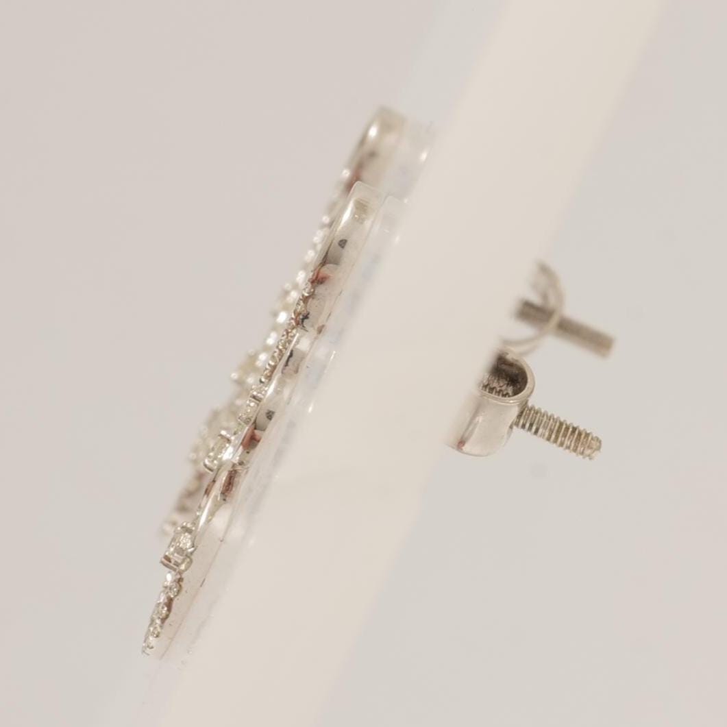 Swirl Diamond Stud Earrings, 14k Solid Gold, Natural Diamonds, Statement Jewelry, Everyday Minimalistic Jewelry, Filigree Stud, Gift For Her