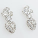 Load image into Gallery viewer, Floral Heart Halo Diamond Studs, 14k Solid Gold, Natural Diamonds, White Sapphire Gemstone Earrings, Statement Jewelry, Bridal Cocktail Stud