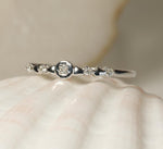 Load image into Gallery viewer, Dainty Diamond Minimalist Ring, 14k Solid Gold, Natural Diamonds, Everyday Jewelry, Stacking Band, Ready To Ship
