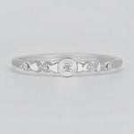 Load image into Gallery viewer, Dainty Diamond Minimalist Ring, 14k Solid Gold, Natural Diamonds, Everyday Jewelry, Stacking Band, Ready To Ship