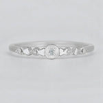 Load image into Gallery viewer, Dainty Diamond Minimalist Ring, 14k Solid Gold, Natural Diamonds, Everyday Jewelry, Stacking Band, Ready To Ship