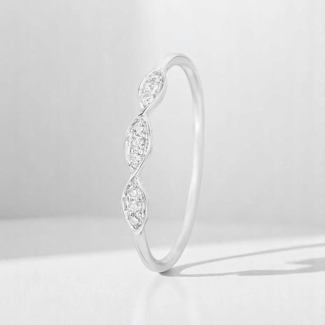 Wave Diamond Ring, 14k Solid Gold, Natural Diamonds, Twisted Infinity Ring, Everyday Stackable Jewelry, Minimalist Band, Ready To Ship