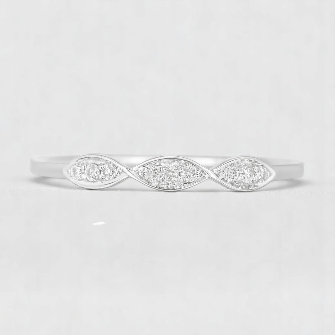 Wave Diamond Ring, 14k Solid Gold, Natural Diamonds, Twisted Infinity Ring, Everyday Stackable Jewelry, Minimalist Band, Ready To Ship