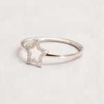 Load image into Gallery viewer, Star Diamond Ring, 14k Solid Gold, Natural Diamonds, Celestial Stackable Ring, Everyday Minimalist Jewelry, Ready To Ship