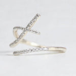 Load image into Gallery viewer, Criss Cross Diamond Ring, 14k Solid Gold, Natural Diamonds, Everyday Jewelry, Minimalist Stacking Ring, Ready To Ship