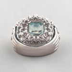 Load image into Gallery viewer, Aquamarine Diamond Ring In 14k Solid Gold, Birthstone Ring With Natural Diamonds, Ready To Ship, Women's Day Gift