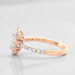 Load image into Gallery viewer, Round & Baguette Diamond Ring in 14k Solid Gold, Illusion Diamond Gold Ring, Natural Diamonds, Ready To Ship, Women's Day Gift