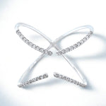 Load image into Gallery viewer, Open X Diamond Ring, 14k Solid Gold, Criss Cross Diamond Ring, Natural Diamonds, Everyday Jewelry, Ready To Ship, Women's Day Gift