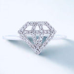 Load image into Gallery viewer, Diamond Ring, 14k Solid Gold, Natural Diamonds, Everyday Stackable Jewelry, Minimalistic Geometric Ring, Ready To Ship