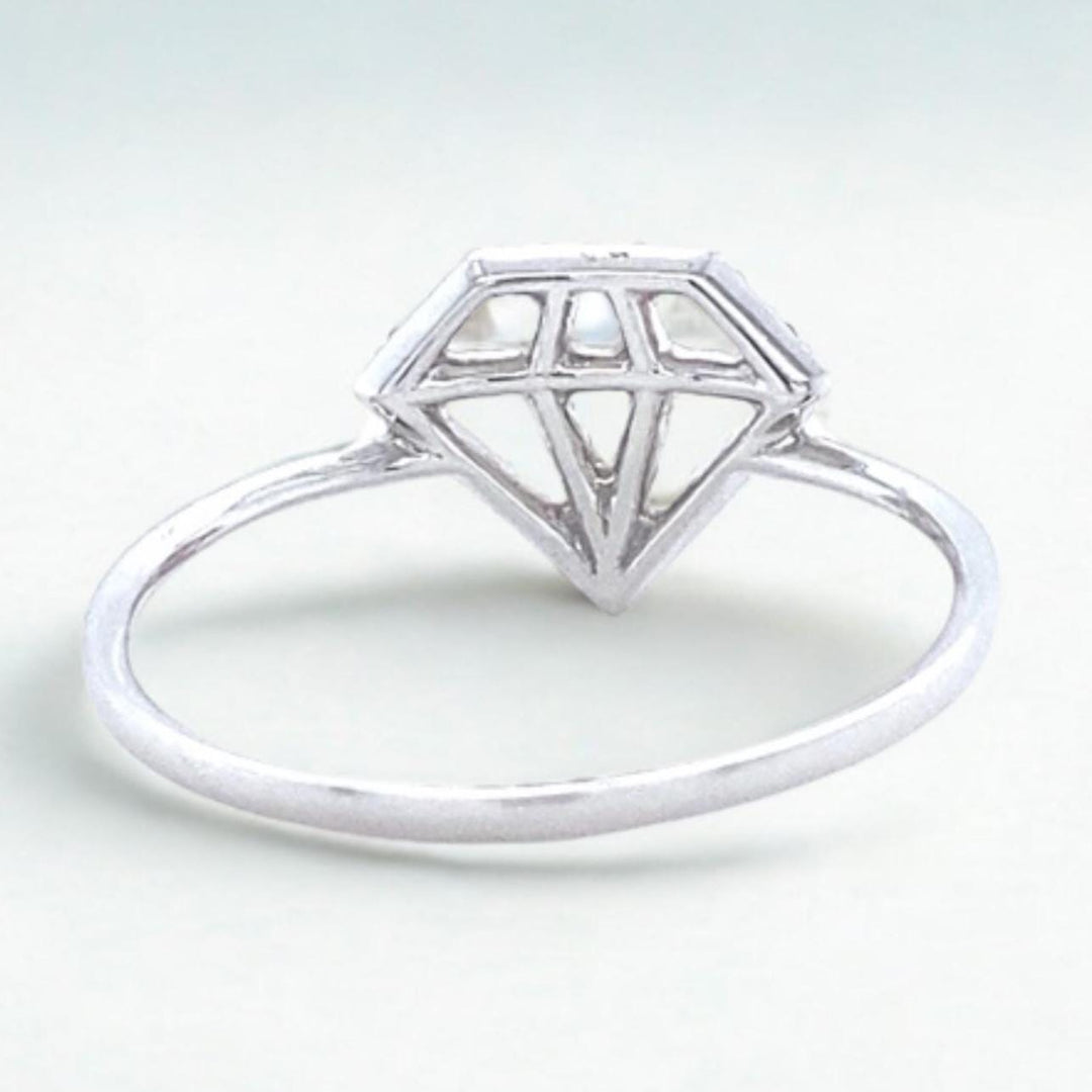 Diamond Ring, 14k Solid Gold, Natural Diamonds, Everyday Stackable Jewelry, Minimalistic Geometric Ring, Ready To Ship