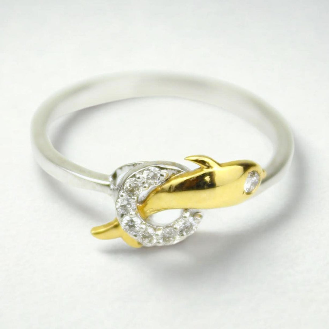 Dolphin Diamond Ring, 14k Solid Gold Fish Ring, Natural Diamonds, Everyday Diamond Jewelry, Ready To Ship, Women's Day Gift