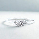 Load image into Gallery viewer, Heart Diamond Ring, 14k Solid Gold, Natural Diamonds, Proposal Ring, Everyday Wear Stackable Jewelry, Ready To Ship, Women's Day Gift