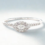 Load image into Gallery viewer, Marquise Natural Diamond Proposal Ring; 14K Solid Gold Halo Stackable Jewellery, Certified Jewelry, Ready To Ship