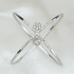 Load image into Gallery viewer, Orbit Diamond Ring, Criss Cross Ring, 14k Solid Gold, Natural Diamonds, Double Band X Ring, Stackable Minimalist Jewelry, Ready To Ship