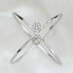 Load image into Gallery viewer, Orbit Diamond Ring, Criss Cross Ring, 14k Solid Gold, Natural Diamonds, Double Band X Ring, Stackable Minimalist Jewelry, Ready To Ship