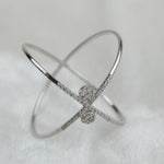 Load image into Gallery viewer, Orbit Diamond Ring, Criss Cross Ring, 14k Solid Gold, Natural Diamonds, Double Band X Ring, Stackable Minimalist Jewelry, Ready To Ship