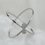 Load image into Gallery viewer, Orbit Diamond Ring, Criss Cross Ring, 14k Solid Gold, Natural Diamonds, Double Band X Ring, Stackable Minimalist Jewelry, Ready To Ship