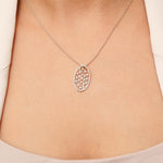 Load image into Gallery viewer, Oval Diamond Pendant, 14k Solid Gold, Natural Diamonds, Minimalist Pendant, Stacking Geometric Jewelry, Everyday Statement Necklace