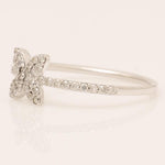 Load image into Gallery viewer, Butterfly Diamond Ring, 14k Solid Gold, IGI Certified, Natural Diamonds, Everyday Stackable Rings, Minimalist Jewelry, Gift for Her