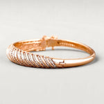 Load image into Gallery viewer, Statement Diamond Bangle Bracelet in 14k Solid Gold, Hinged Bracelet, Natural Diamonds, Ready To Ship, HRD Certified