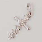 Load image into Gallery viewer, Cross Drop Diamond Pendant, 14k Solid Gold, Natural Diamonds, Religious Adjustable Necklace, Minimalist Everyday Jewelry