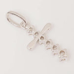 Load image into Gallery viewer, Cross Drop Diamond Pendant, 14k Solid Gold, Natural Diamonds, Religious Adjustable Necklace, Minimalist Everyday Jewelry