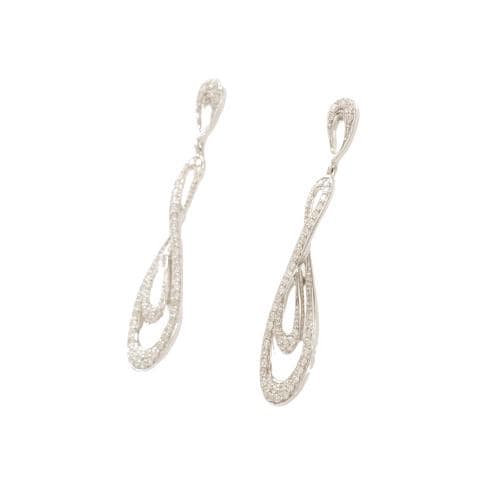 Diamond Infinity Dangle Earrings, 14k Solid Gold, Natural Diamonds, Party Drop Earrings, Bridal Wedding Jewelry, Gift for Her