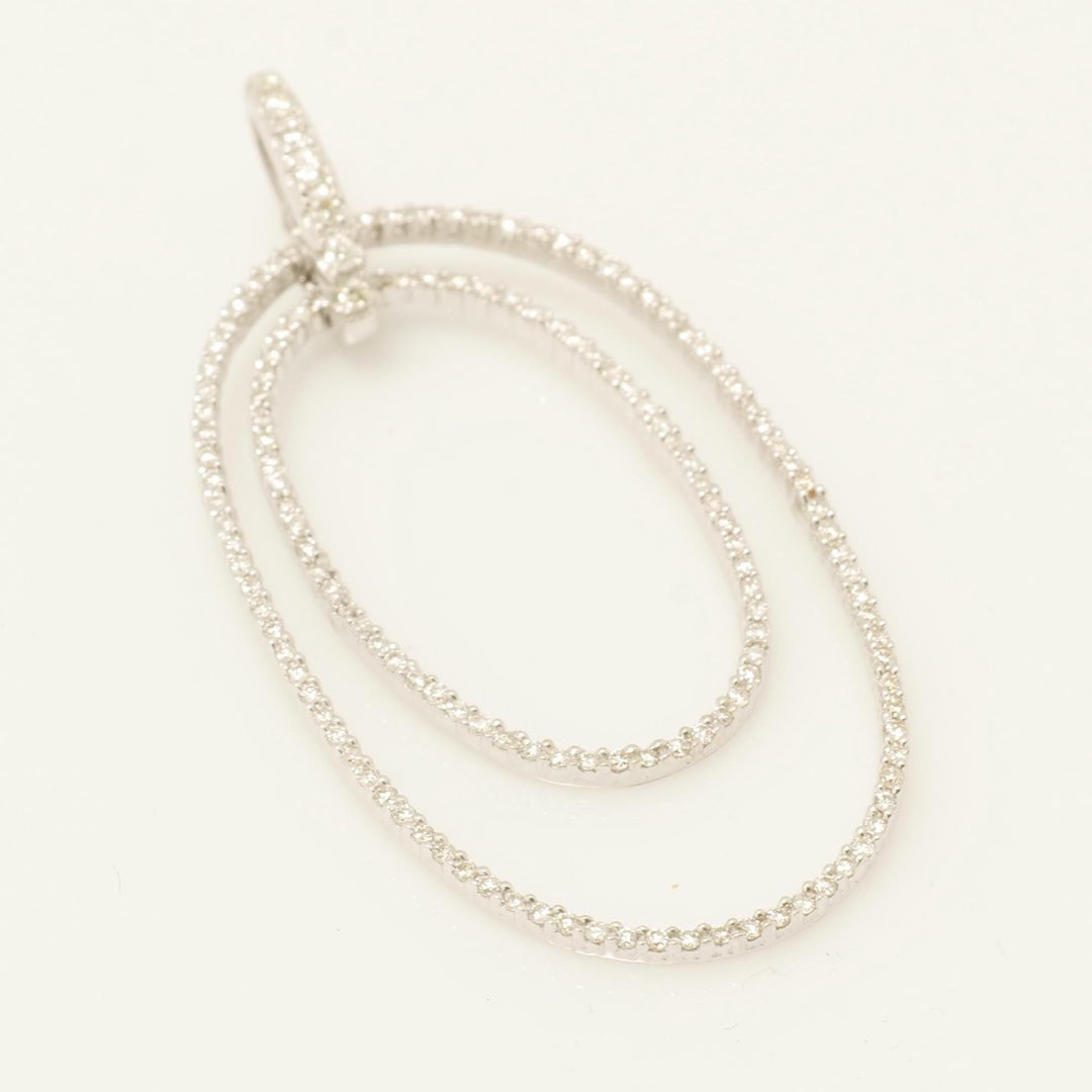 Oval Diamond Pendant, 14k Solid Gold, Natural Diamonds, Layering Loop Necklace, Everyday Necklace, Minimalistic Pendant, Unity Pendant