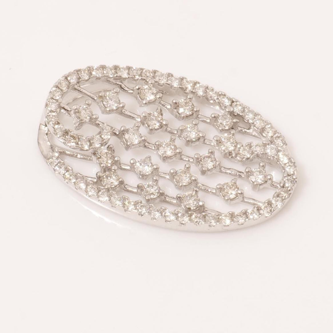 Oval Diamond Pendant, 14k Solid Gold, Natural Diamonds, Minimalist Pendant, Stacking Geometric Jewelry, Everyday Statement Necklace