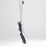 Load image into Gallery viewer, Fancy Diamonds Pendant Necklace with Blue Sapphires, 14k Solid Gold, Natural Diamonds, Ready To Ship, Women's Day Gift
