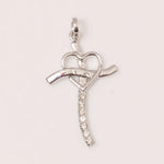 Load image into Gallery viewer, Diamond Heart Cross Pendant, 14k Solid Gold, Natural Diamonds, Cross Necklace With Adjustable Chain, Minimalistic Everyday Jewelry