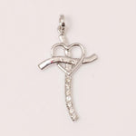 Load image into Gallery viewer, Diamond Heart Cross Pendant, 14k Solid Gold, Natural Diamonds, Cross Necklace With Adjustable Chain, Minimalistic Everyday Jewelry