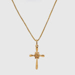 Load image into Gallery viewer, Cross Flower Diamond Pendant, 14k Solid Gold, Natural Diamonds, IGI Certified, Religious Adjustable Necklace, Everyday Jewelry, Gift For Her