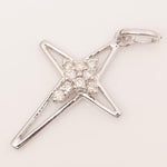 Load image into Gallery viewer, Star Cross Natural Diamond Cluster Pendant: 14k Solid Gold Minimalistic Everyday Jewellery, Certified Jewelry