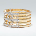 Load image into Gallery viewer, Wide Natural Diamond Eternity Band Ring: 14k Solid Gold Bold Stacking Wedding Jewellery, Certified Jewelry