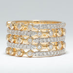 Load image into Gallery viewer, Wide Natural Diamond Eternity Band Ring: 14k Solid Gold Bold Stacking Wedding Jewellery, Certified Jewelry