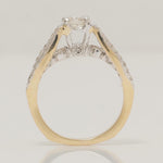 Load image into Gallery viewer, Solitaire Engagement ring, 14k Solid Gold, Natural Diamonds, Two-Toned Ring, Bridal Jewelry, Promise Ring, Wedding Diamond Band