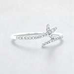 Load image into Gallery viewer, Leaf Vine Diamond Ring, 14k Solid Gold, Natural Diamonds, Stackable Floral Jewelry, Minimalist Everyday Band