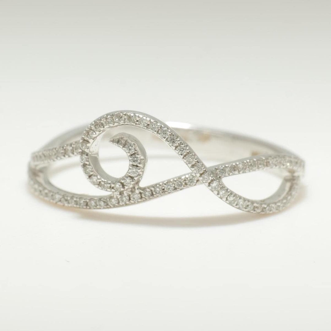 Infinity Loop Diamond Ring, 14k Solid Gold, Natural Diamonds, Stackable Band Ring, Everyday Minimalist Jewelry